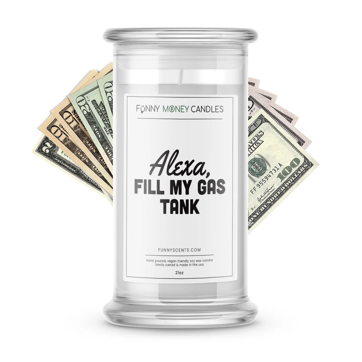 Alexa, Fill My Gas Tank Money Funny Candles