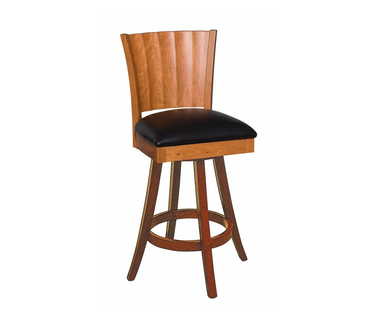 Amish Made Rippleback Counter Chair - Image 2