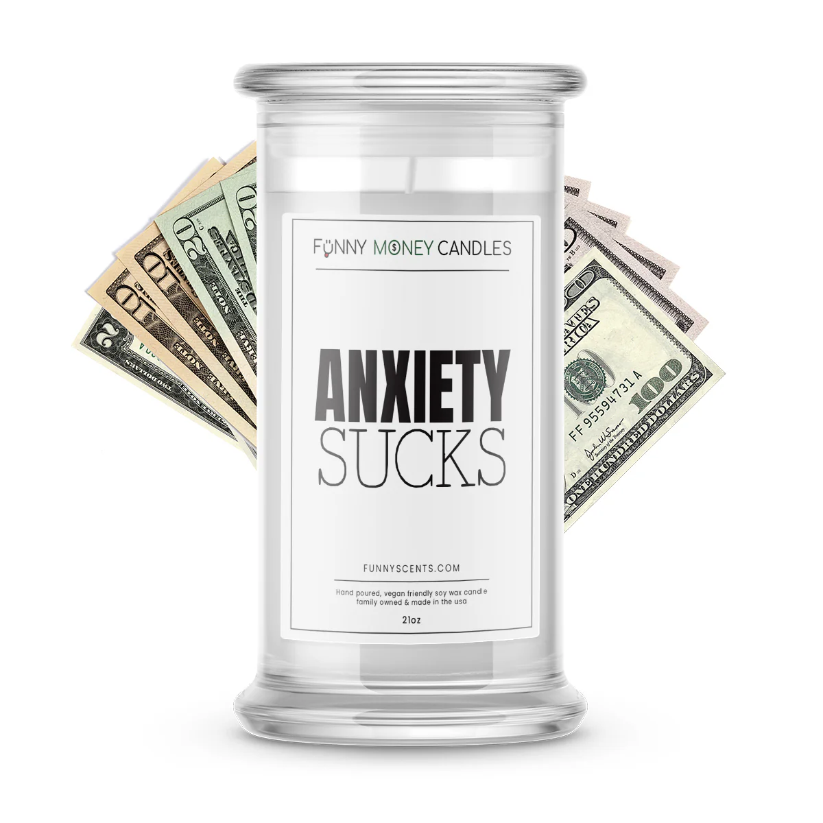 Anxiety Sucks Money Funny Candles