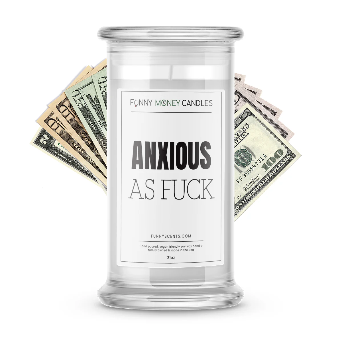 Anxious As Fuck Money Funny Candles