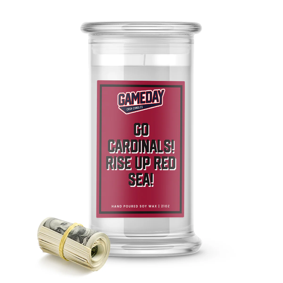 Arizona Cardinals GO CARDINALS! Cash Candle