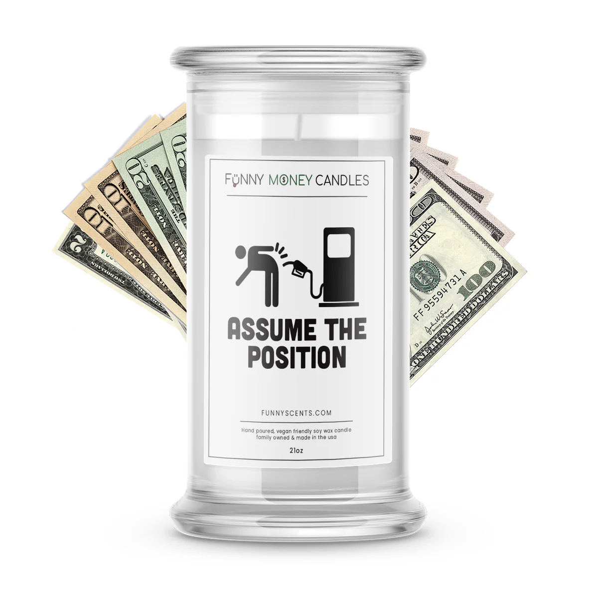 Assume The Position Money Funny Candles
