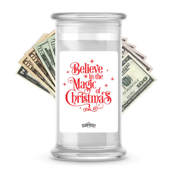 Believe In The Magic Of Christmas Cash Candle