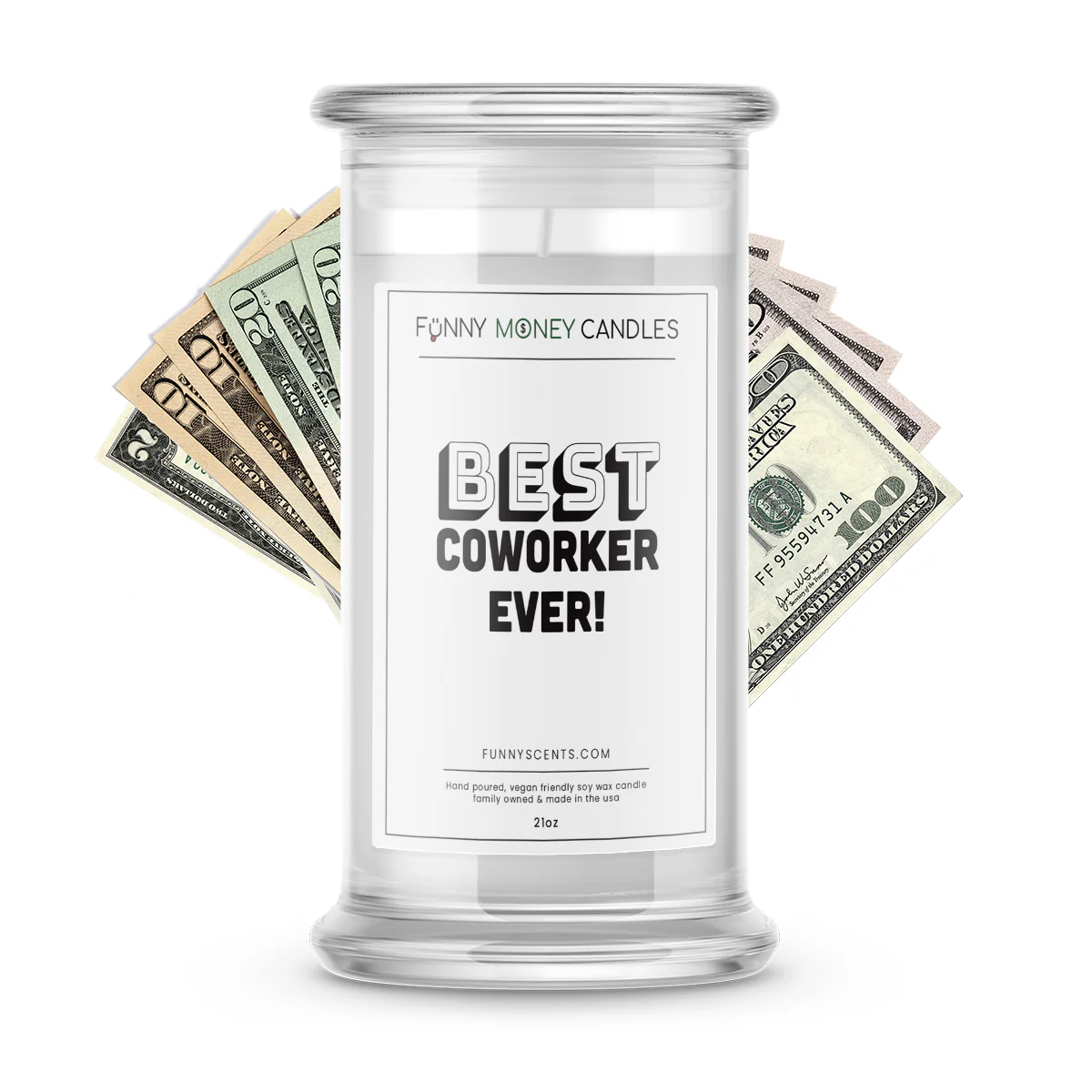 Best Coworker Ever! Money Funny Candles