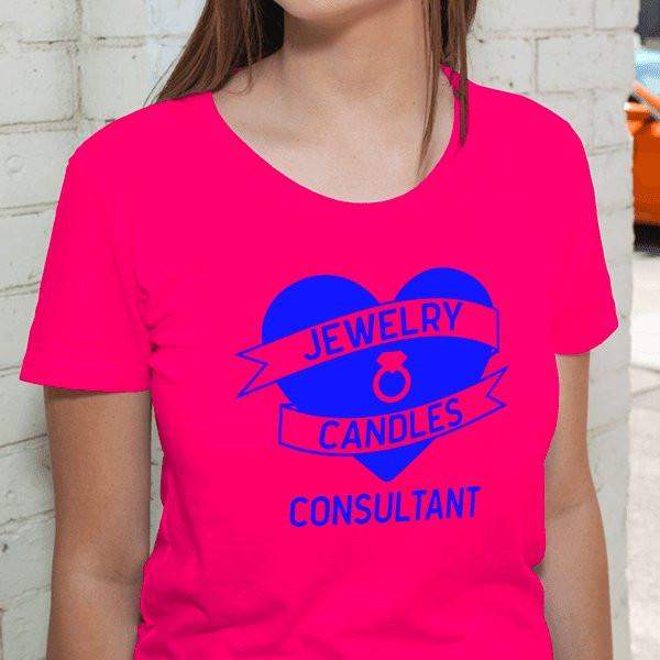 Blue On Hot Pink Heart Banner Short-Sleeve Shirt - Jewelry Clothing
