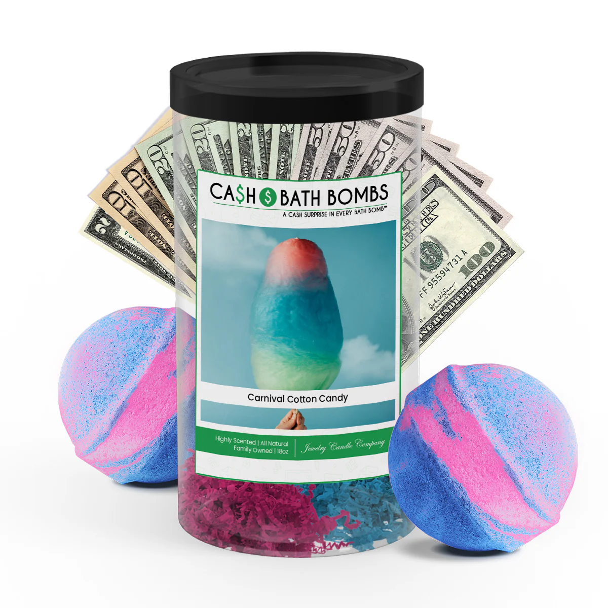 Carnival Cotton Candy Cash Bath Bombs Twin Pack