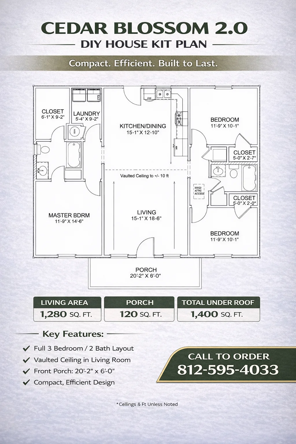Cedar Blossom 2.0 Affordable House Kit (3 bed 2 bath) - Image 2