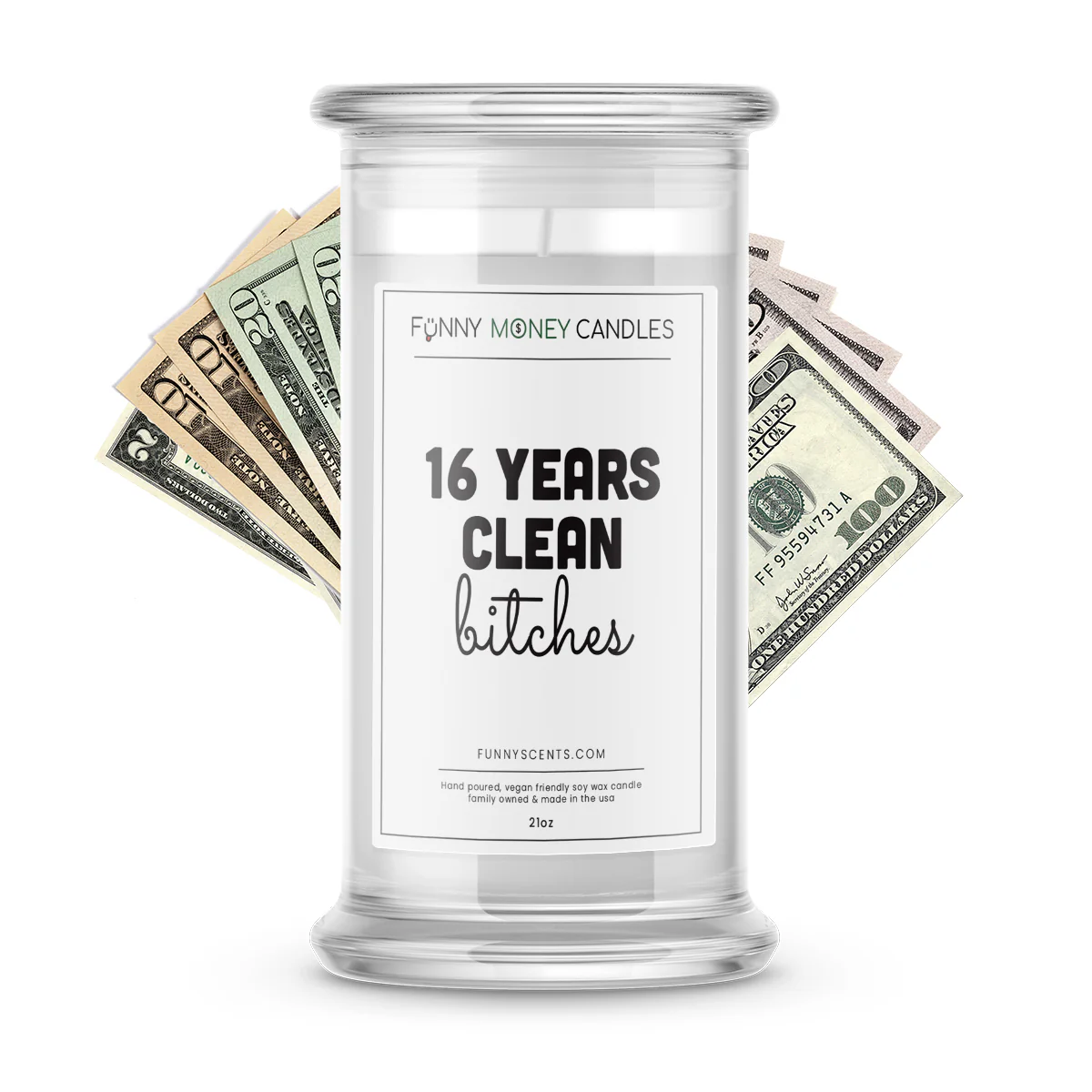 Clean and Sober Bitches Money Funny Candles - Image 31