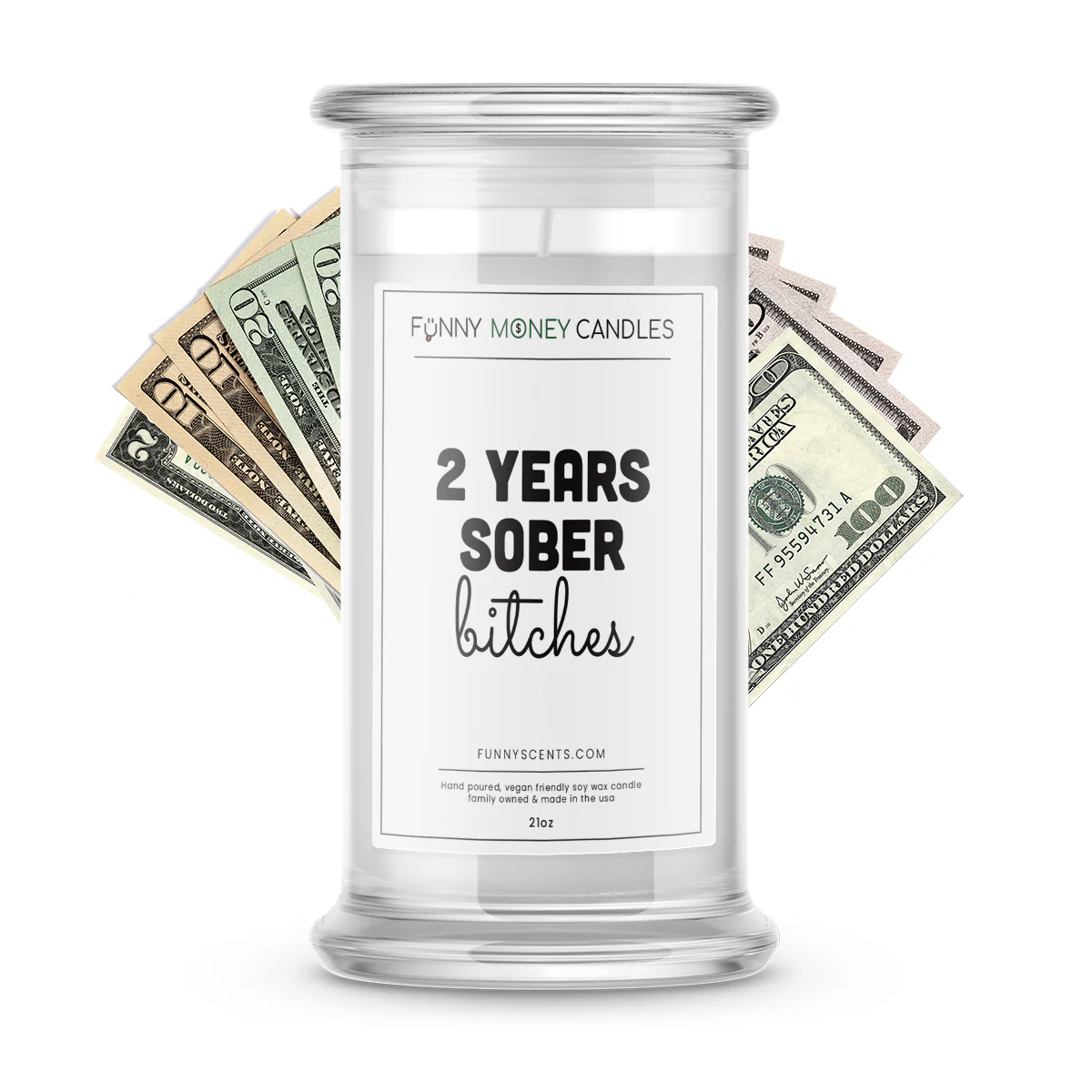Clean and Sober Bitches Money Funny Candles - Image 4