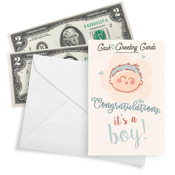 Congratulations, It's A Boy! Cash Greeting Card