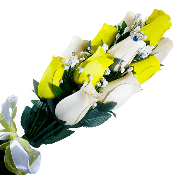 Cream & Yellow Bouquet Jewelry Roses