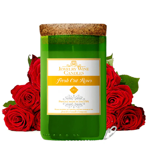Fresh Cut Roses Jewelry Wine Candle