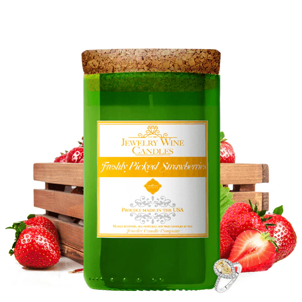 Strawberry Fields Jewelry Wine Candle