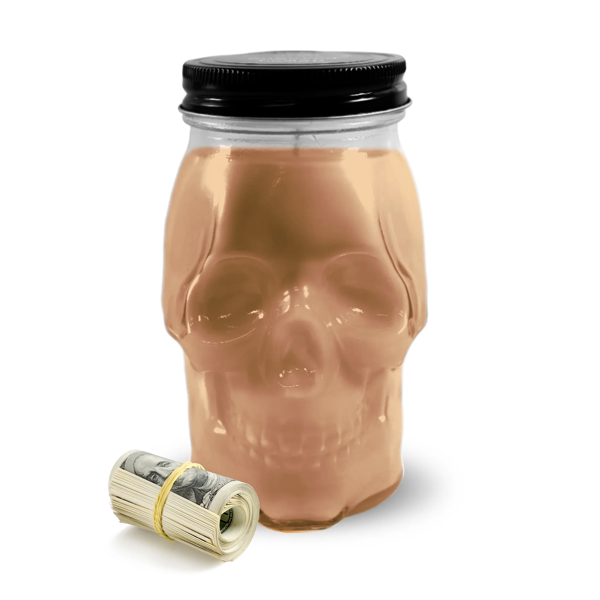 HAUNTED HOUSE SKULL CASH CANDLE