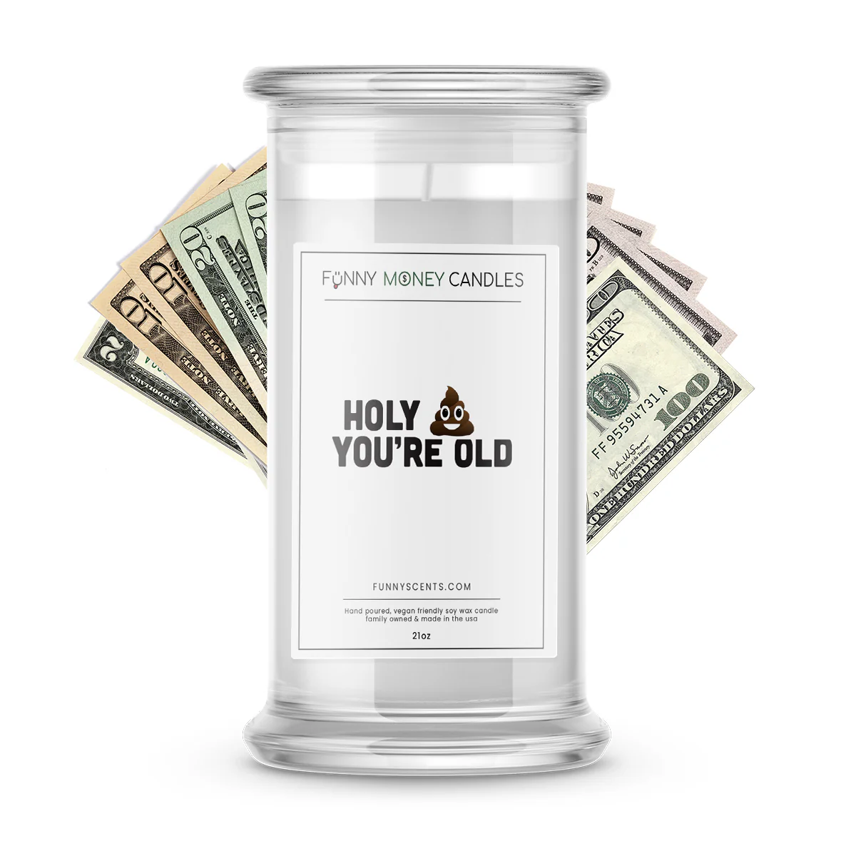 Holy Shit You're OLD Money Funny Candles