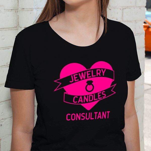 Hot Pink On Black Heart Banner Short-Sleeve Shirt - Jewelry Clothing