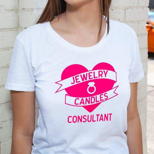 Hot Pink On White Heart Banner Short-Sleeve Shirt - Jewelry Clothing