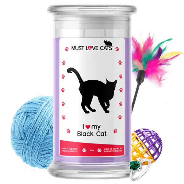 I Love My Black Cat Must Love Cats Candle