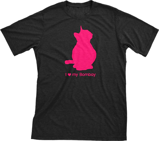 I Love My Bombay Must Love Cats Hot Pink On Black Short Sleeve T-Shirt