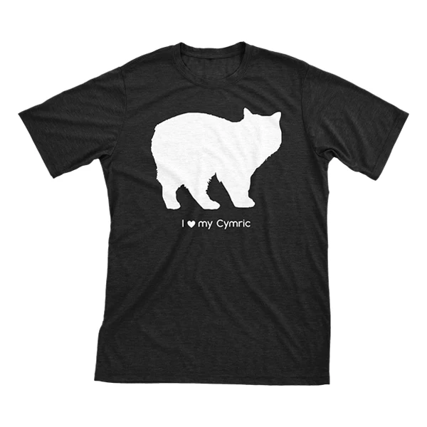 I Love My Cymric Must Love Cats White On Black Short Sleeve T-Shirt