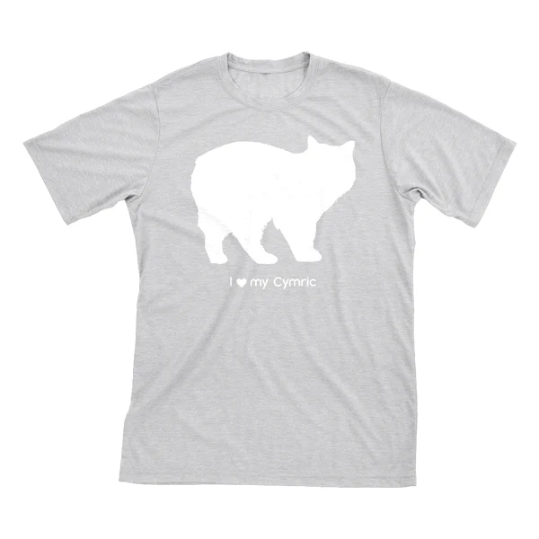 I Love My Cymric Must Love Cats White On Heathered Grey Short Sleeve T-Shirt
