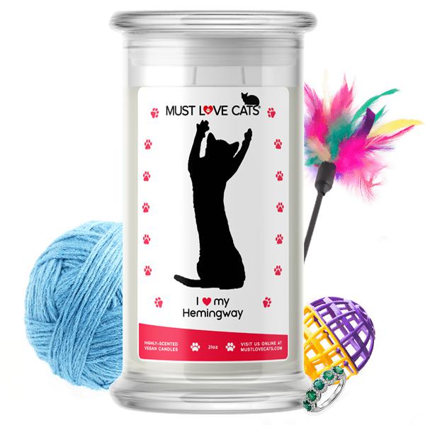 I Love My Hemingway Must Love Cats Candle