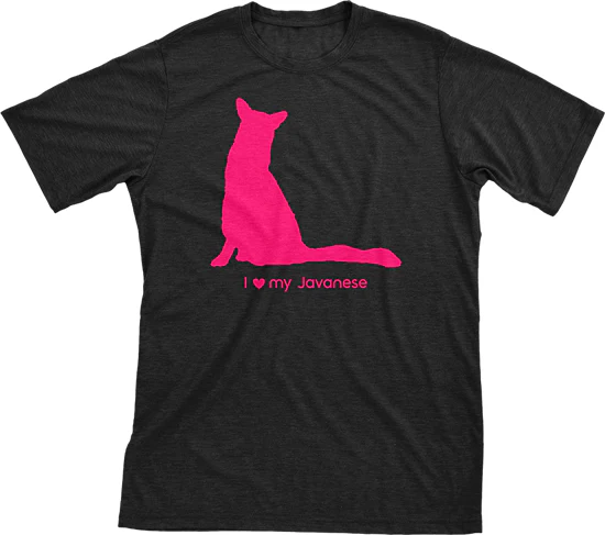 I Love My Javanese Must Love Cats Hot Pink On Black Short Sleeve T-Shirt