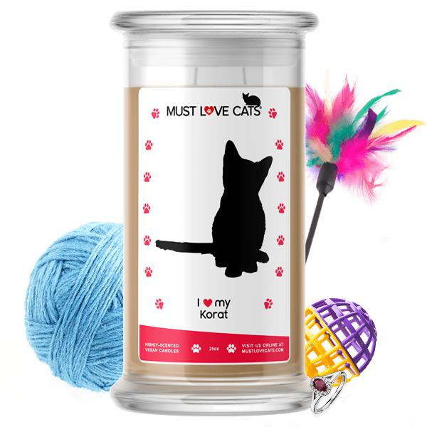 I Love My Korat Must Love Cats Candle