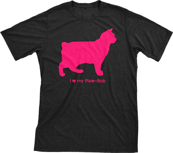 I Love My Pixie-Bob Must Love Cats Hot Pink On Black Short Sleeve T-Shirt