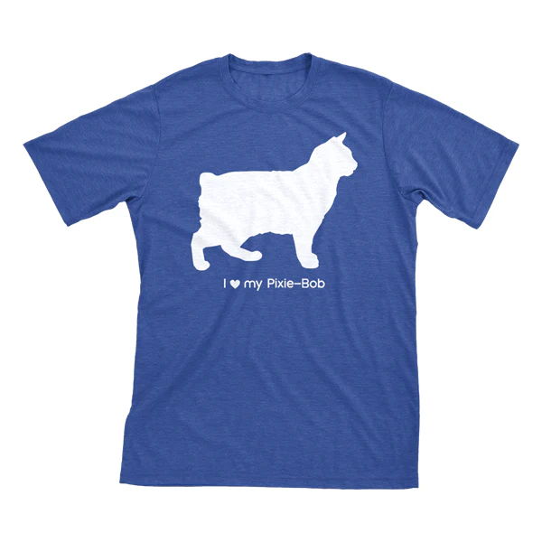 I Love My Pixie-Bob Must Love Cats White On Heathered Royal Blue Short Sleeve T-Shirt