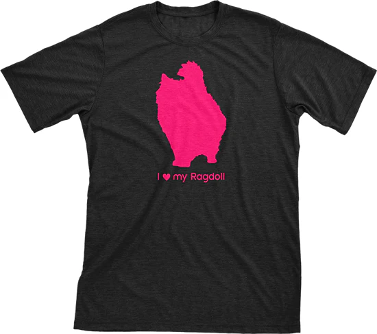 I Love My Ragdoll Must Love Cats Hot Pink On Black Short Sleeve T-Shirt