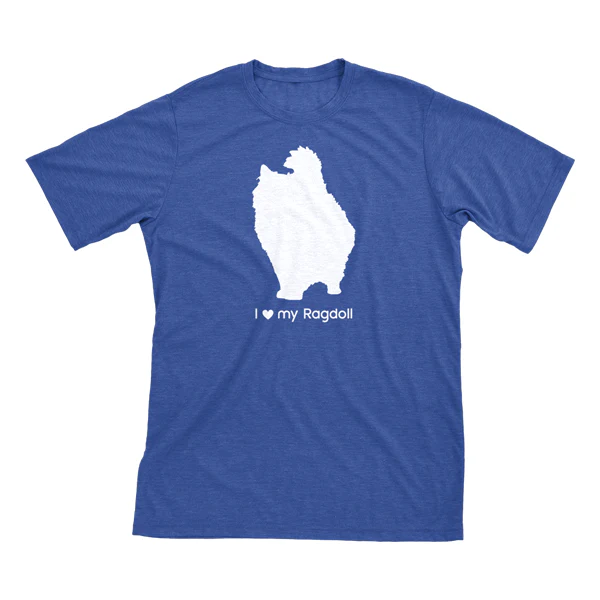 I Love My Ragdoll Must Love Cats White On Heathered Royal Blue Short Sleeve T-Shirt