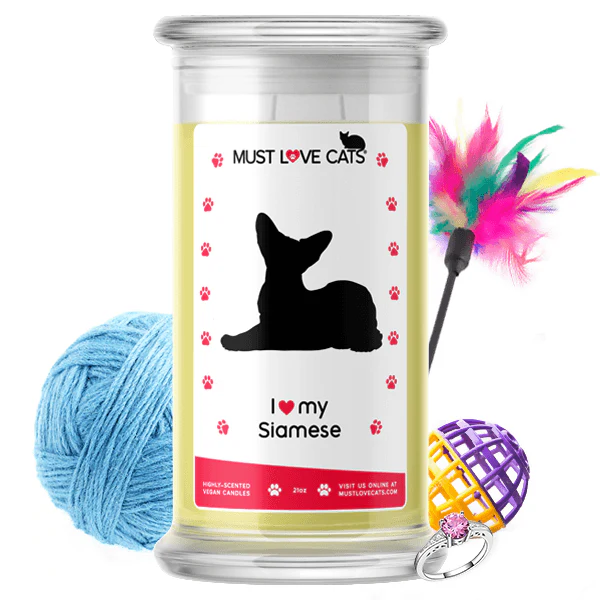 I Love My Siamese Must Love Cats Candle