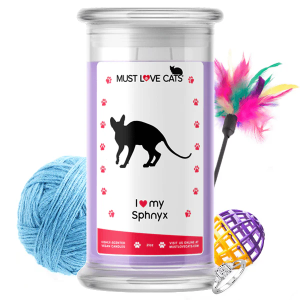 I Love My Sphnyx Must Love Cats Candle