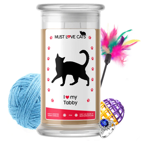 I Love My Tabby Must Love Cats Candle