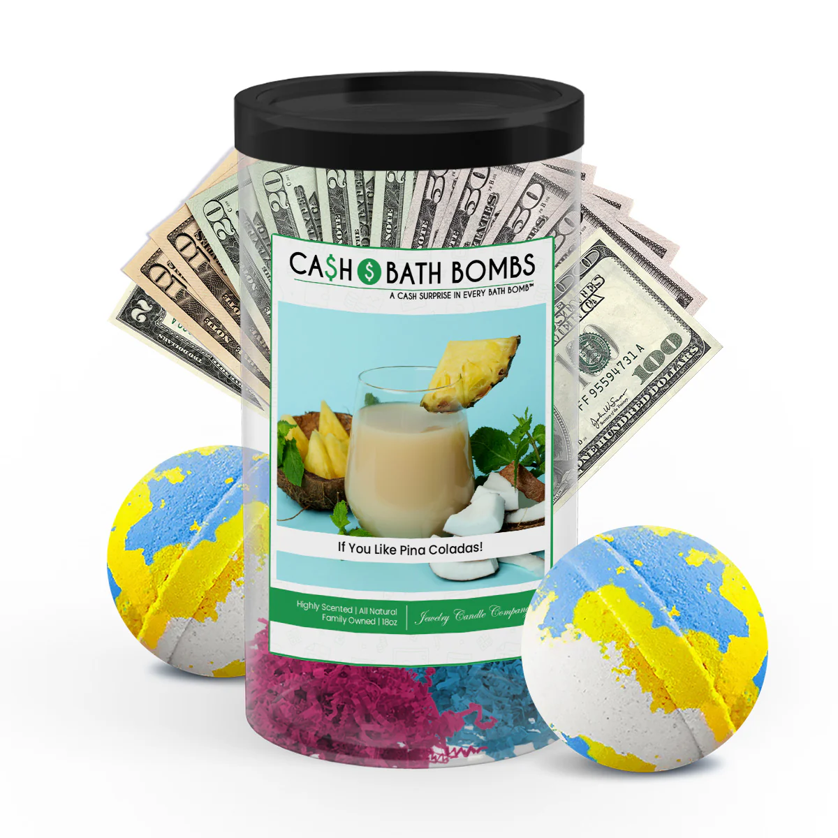 If You Like Pina Coladas! Cash Bath Bombs Twin Pack