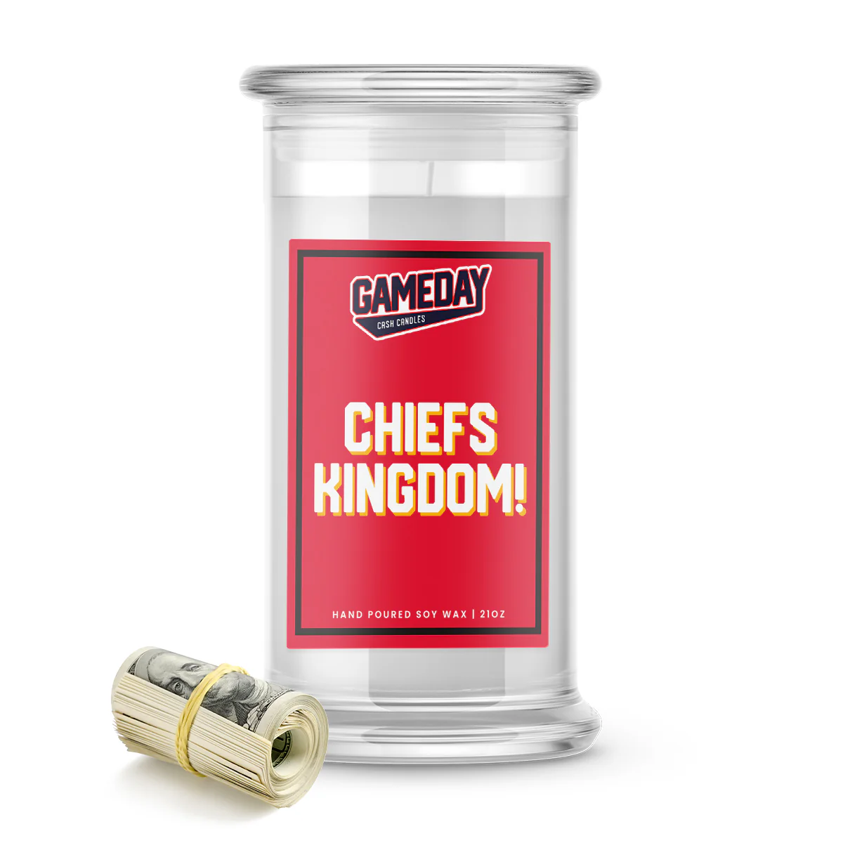 Kansas City Chiefs CHIEFS KINGDOM! Cash Candle