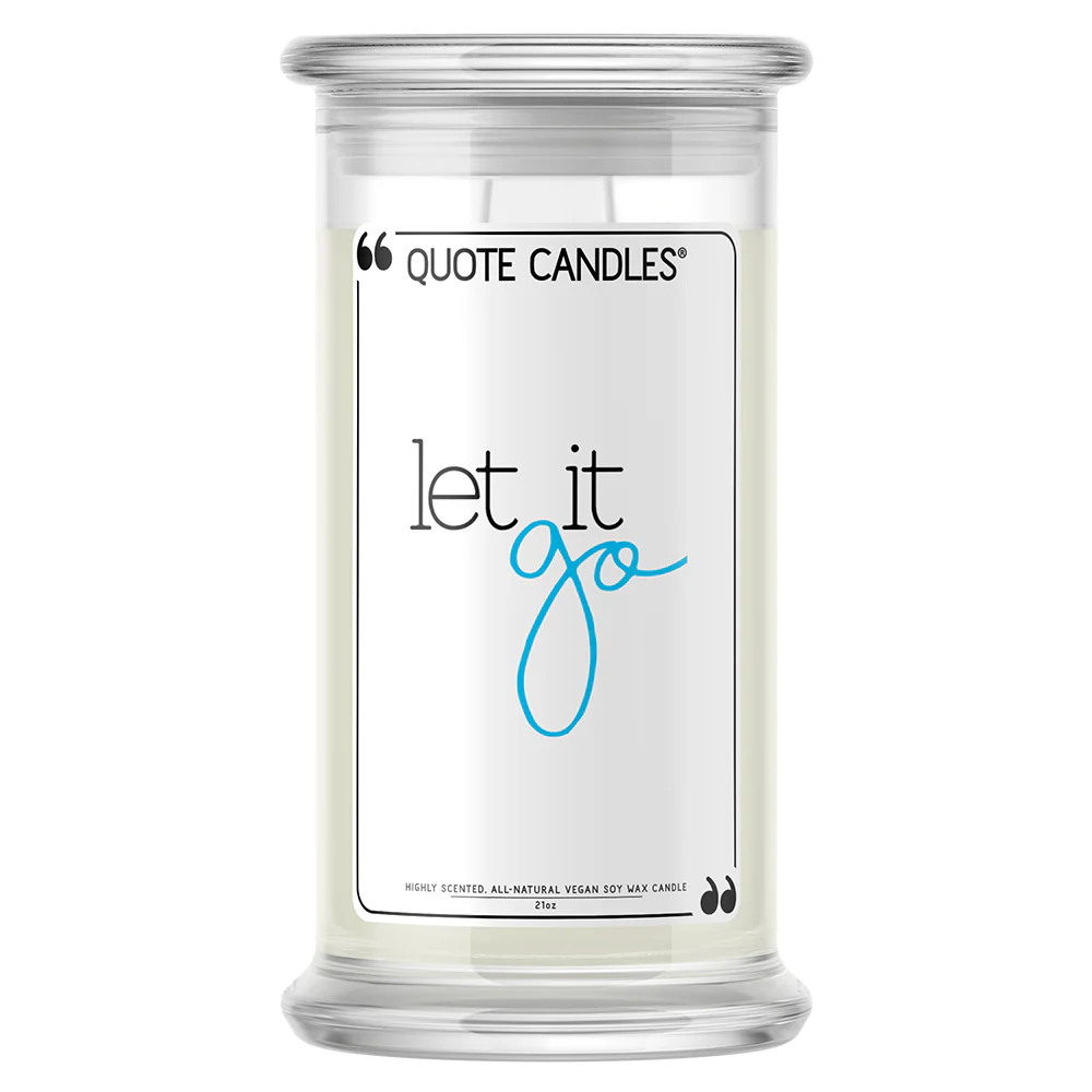 Let It Go Quote Candle
