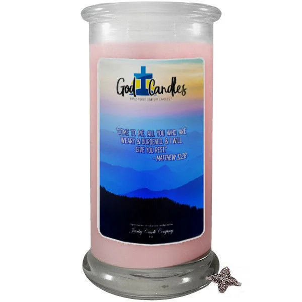 Matthew 11:28 Verse God Candle