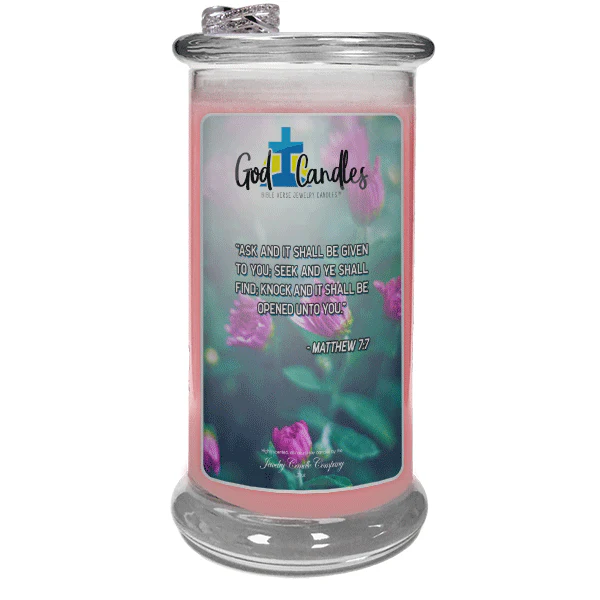 Matthew 7:7 Verse God Candle