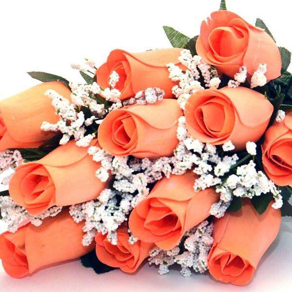 Peach Half Dozen Jewelry Roses