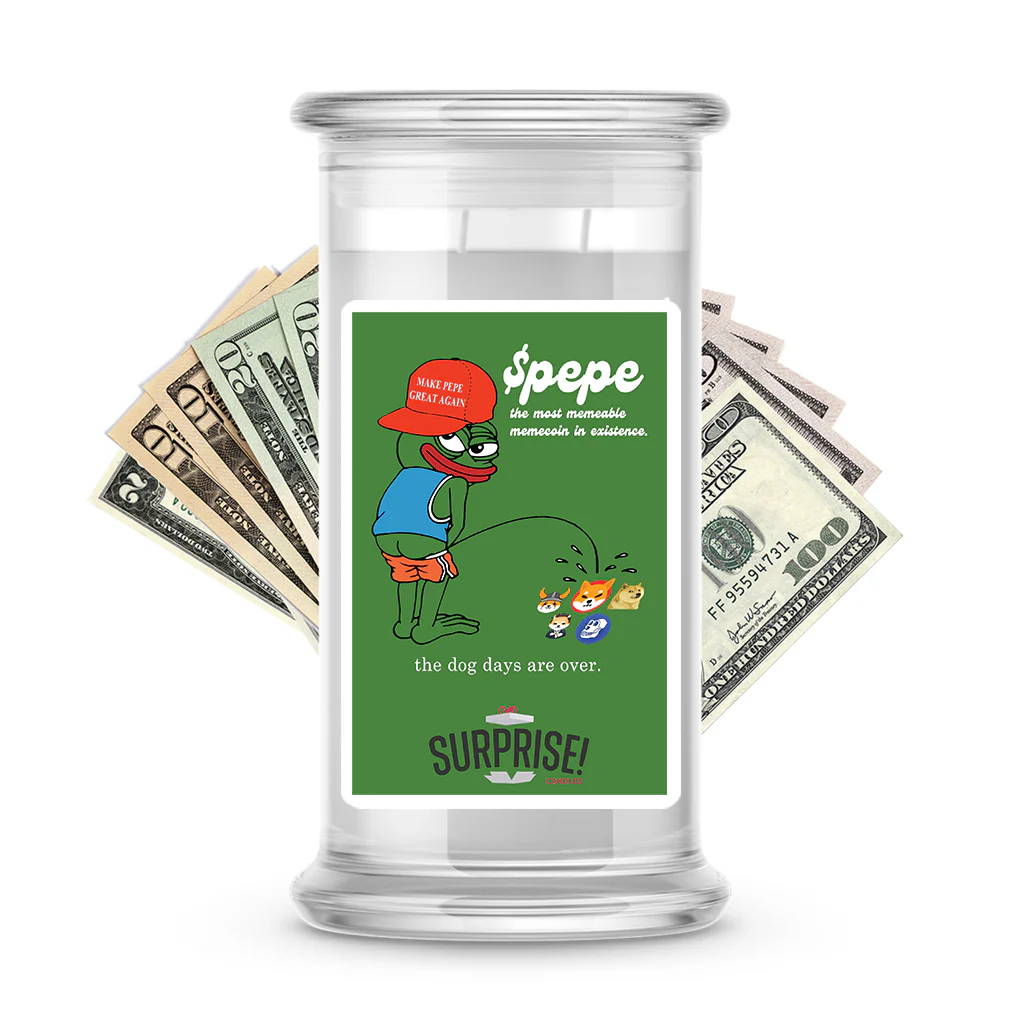 Pepe The Frog Meme Cash Money Candle - Frogs Over Dogs!