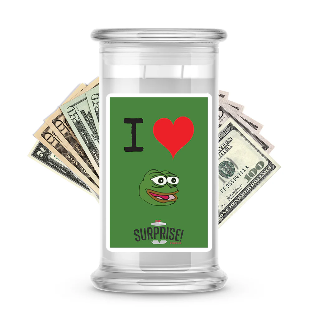 Pepe The Frog Meme Cash Money Candle - Pepe To The Moon! (I Love Pepe)