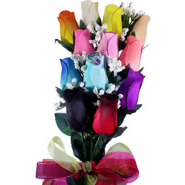 Rainbow Bouquet Jewelry Roses - Image 2