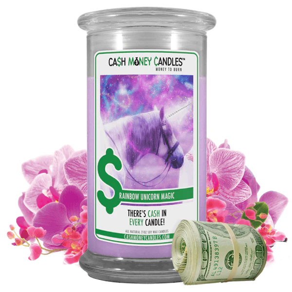Rainbow Unicorn Magic Cash Money Candle