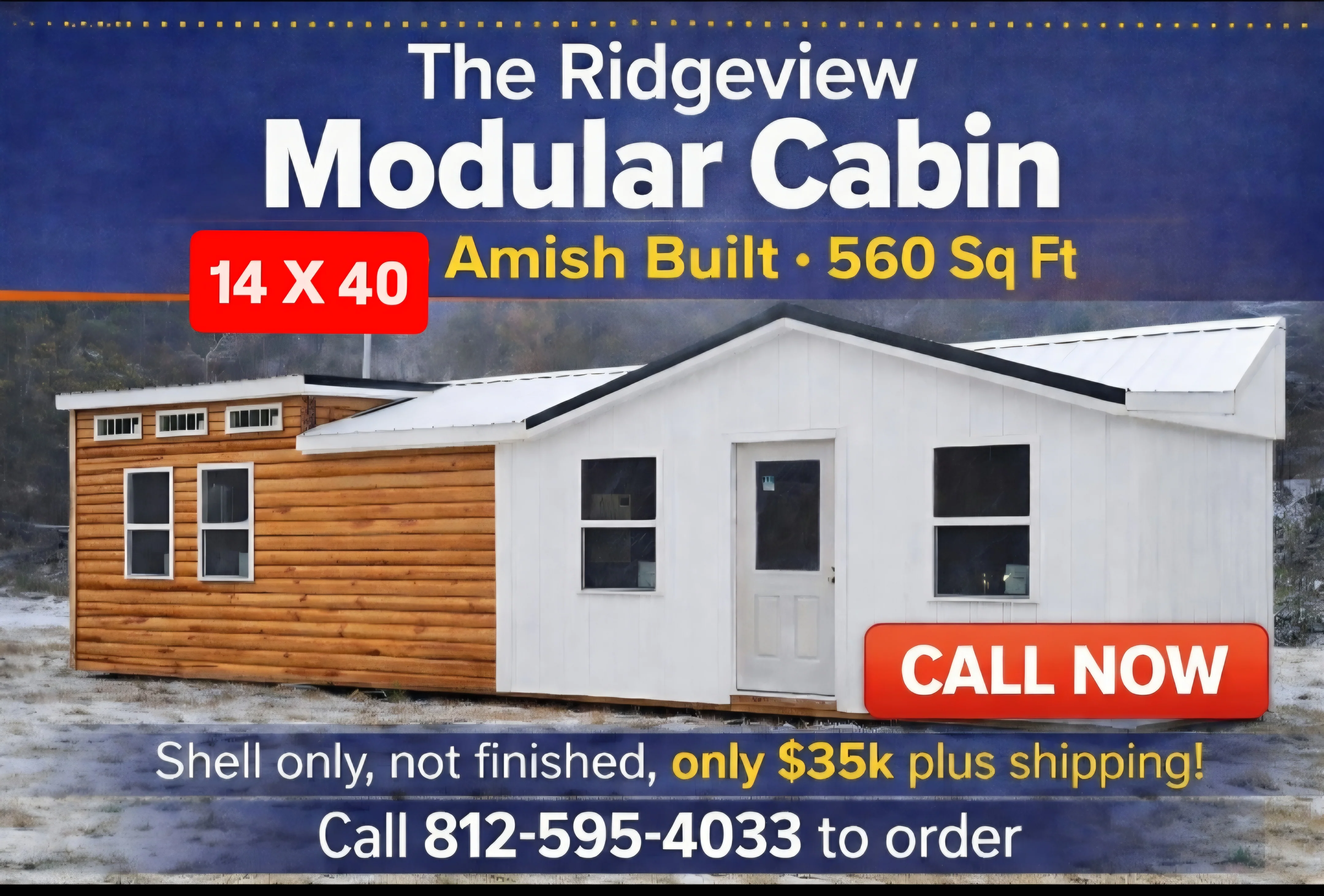 The Ridgeview Cabin , Pre-Built SHELL - Image 2