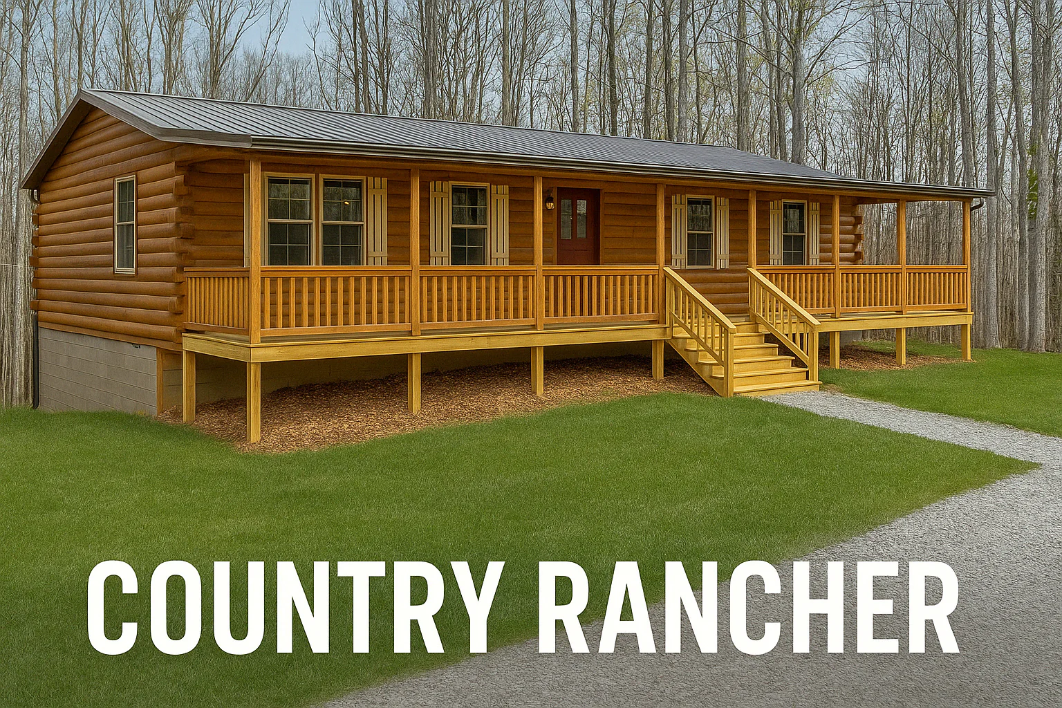 The Country Rancher Amish Built Modular Cabin ( 3 Bed 2 Bath) (ON SALE NOW!)